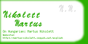 nikolett martus business card